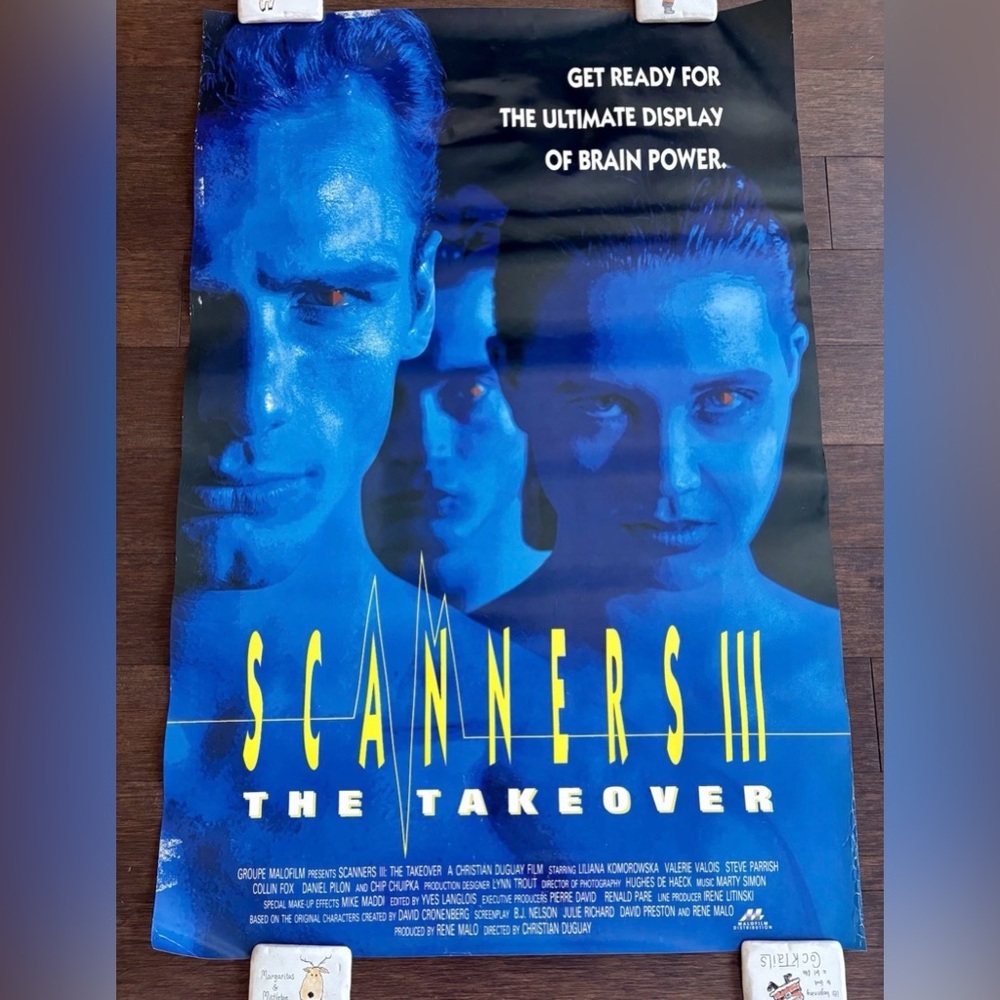 SCANNERS 3 Movie POSTER 39 x 26 Horror Rolled The Takeover Rare Vintage